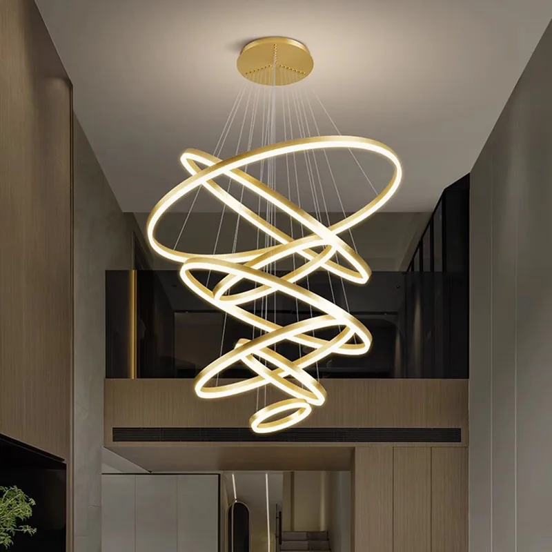 Modern home decor led lights pendant light lamps forstaircase Chandeliers for living room hanging light indoor lighting