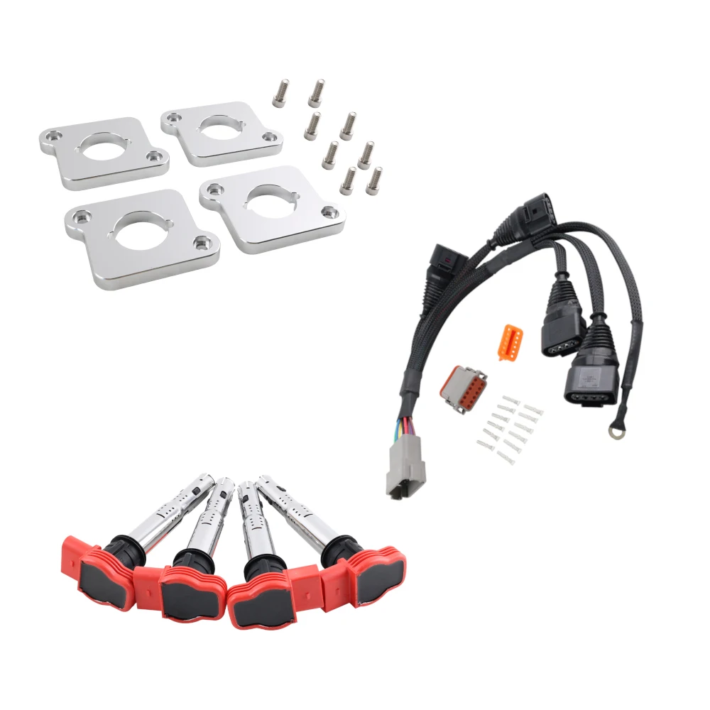 

Ignition Kit & ICM Coil on Plug Packs + Conversion Harness For Audi A4 VW Passat B5 Golf Jetta 1.8T to 2.0T FSI R8