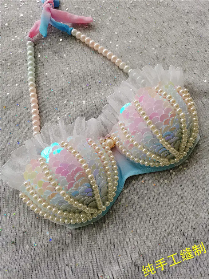 Sequined Bikini Swimsuit Free Performance Aquarium Electronic Music Festival Bra Bar Cos