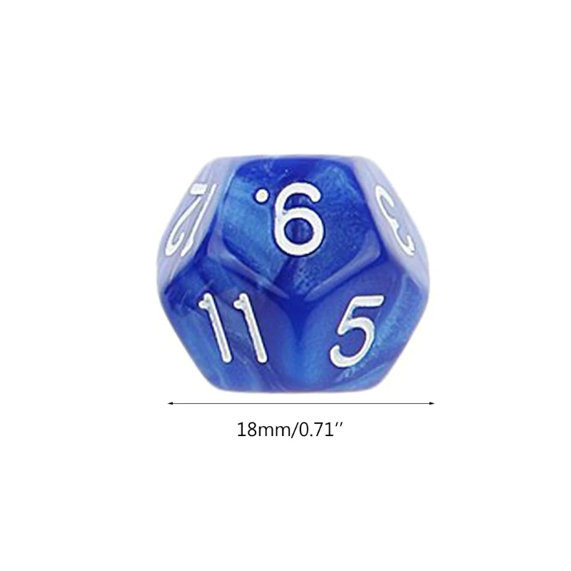 10pcs 12 Sided Dice D12 Polyhedral Dice Family Party RPG Board Game Accessories Pub Club Game Acrylic Dice