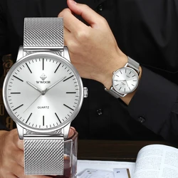 WWOOR Luxury Watch for Man Fashion Casual Sports Men Quartz Watch Waterproof Stainless Steel Men's Watches Male Clock Reloj