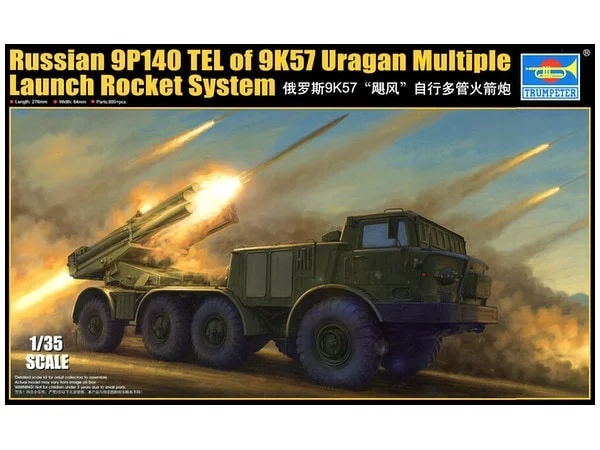 Trumpeter Plastic Assembled Scale Model Kit   TP01026  Russian 9P140 TEL of 9K57 Uragan Multiple Launch Rocket System 1/35