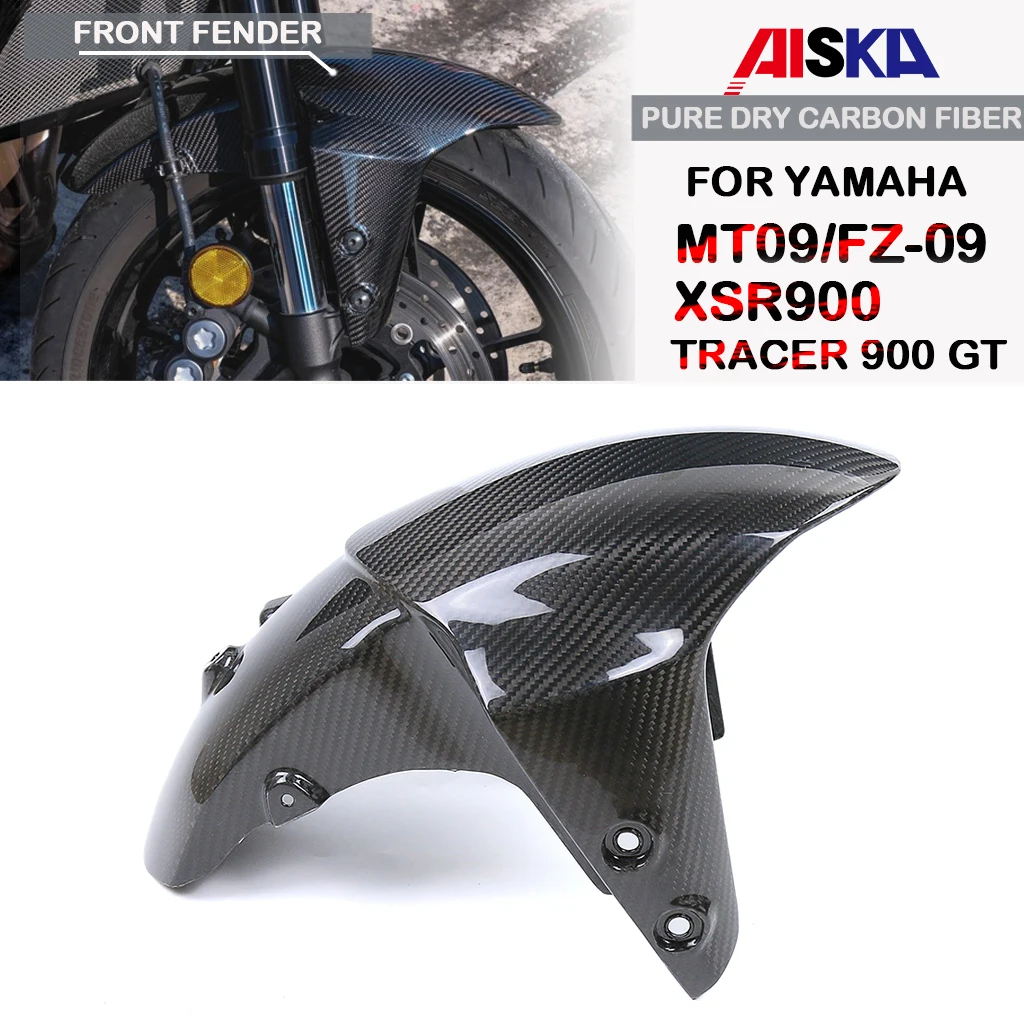 For Yamaha MT09 FZ09 Tracer 900 GT XSR900 2023 2024 Motorcycle Accessories Front Fender Splash Mudguard Guard Dry Carbon Fiber