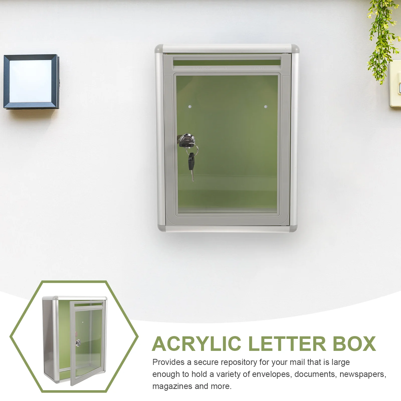 1pc Acrylic Letter Box Suggestion Box Complaint Box Lucency Small Size for Office Home creative post box