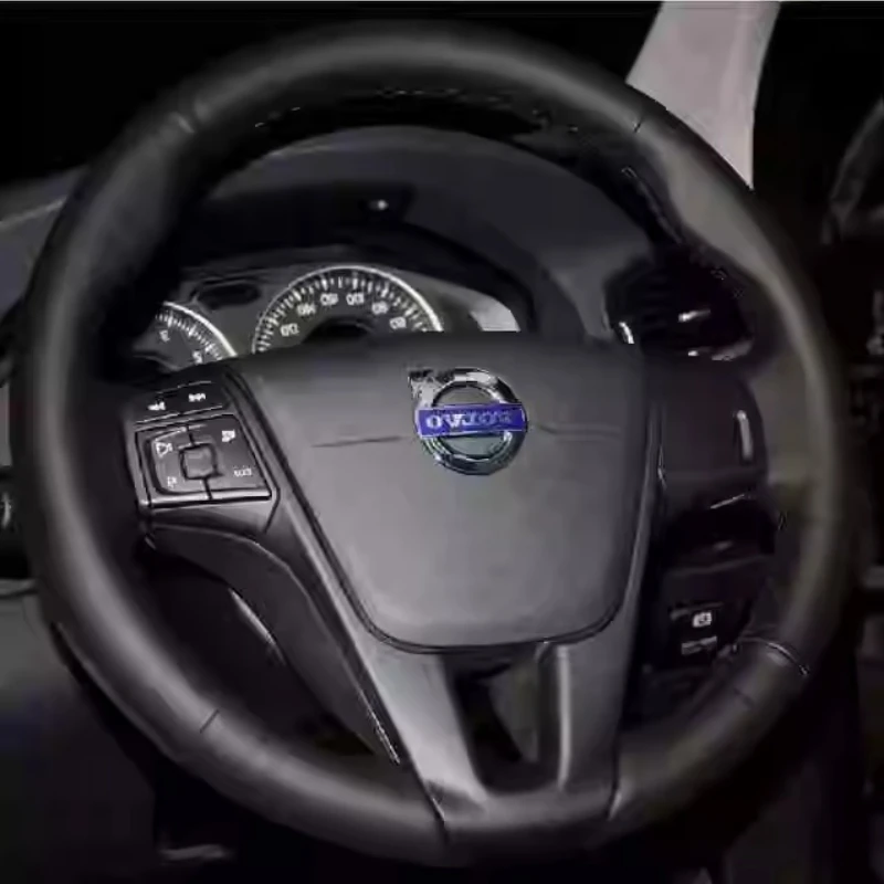 

Сшитый вручную черный нескользящий чехол на руль из натуральной кожи для автомобиля VOLVO XC60 S60 V40 V60 S40 2011-2017 автозапчасти