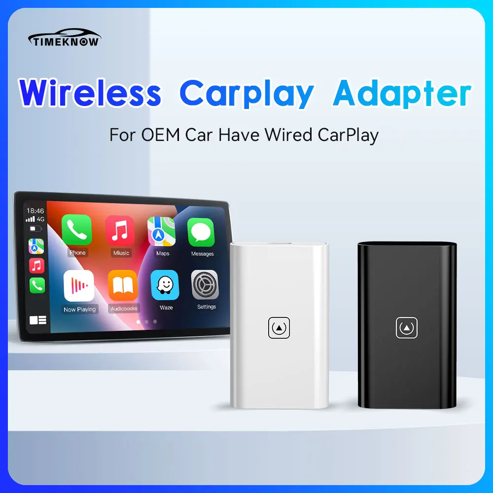 TIMEKNOW CarPlay Wireless Adapter Auto Wireless CarPlay Dongle For Iphone Car play Ai Box For OEM Car Wired CarPlay Plug Play