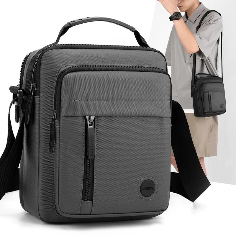 

Сумка через плечо для ежедневных поездок, повседневная мужская сумка, многослойная модная сумка-кроссбоди, вместительный рюкзак для путешествий на природе