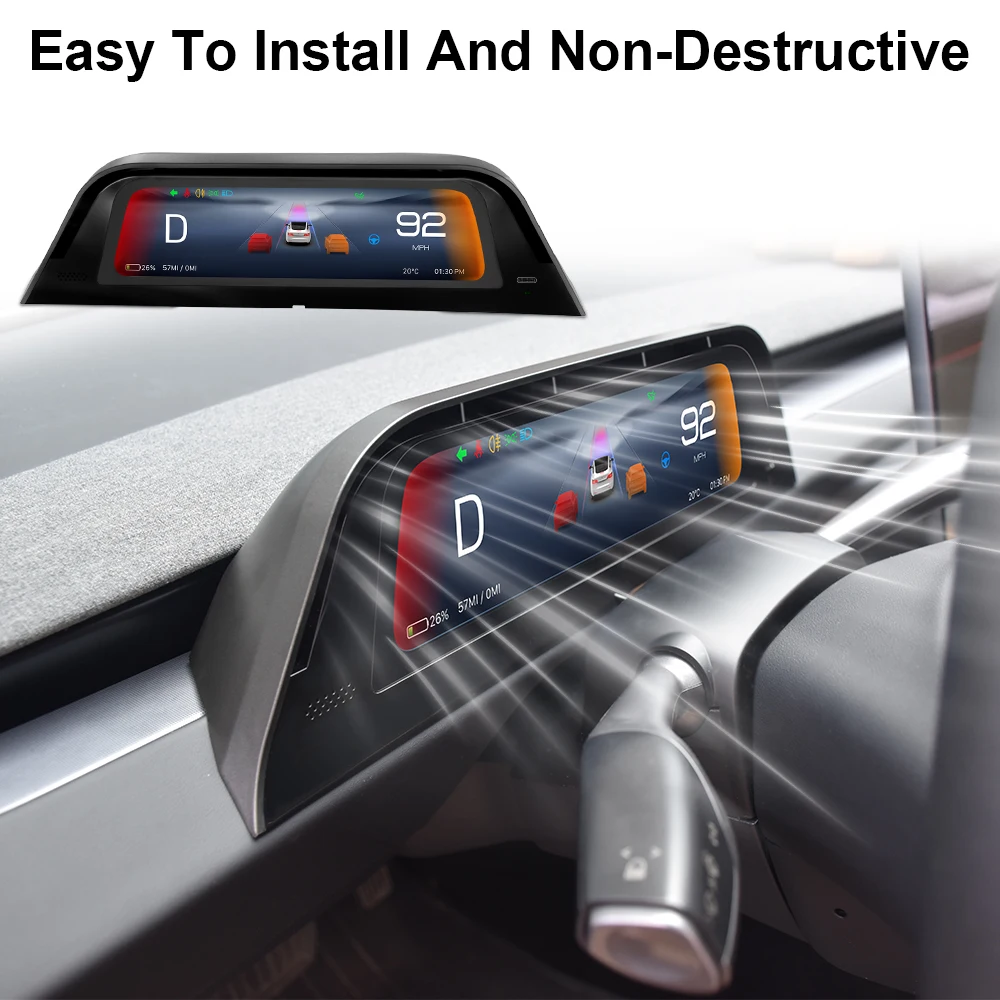 New Design 9.6 Inch Instrument Display With Air Vent Android Auto CarPlay For Model 3 Highland Model Y Junipe Left Hand Drive
