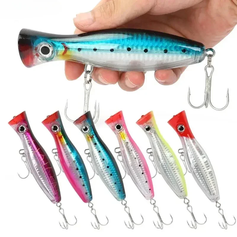 

1pcs Big Popper Wobbler Hard Isca Artificial Topwater Fishing Lure 12cm 40g Long Shot Crankbait Fishing Bait Pike Bass Leurre