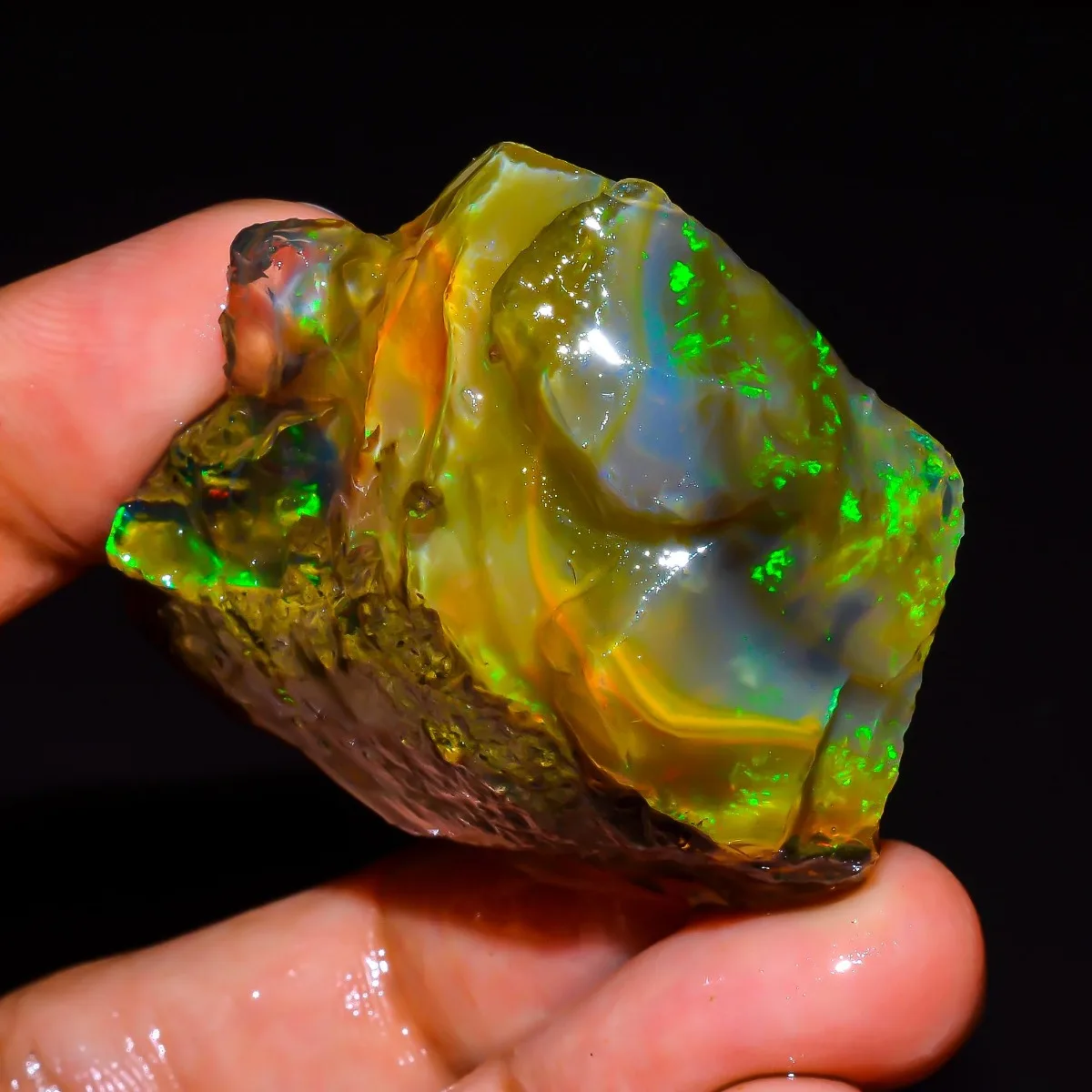 Ethiopian Opal Rough Natural 25-80CT Play Of Color Loose Gemstone Mineral Collection Randomly Selected One view 3