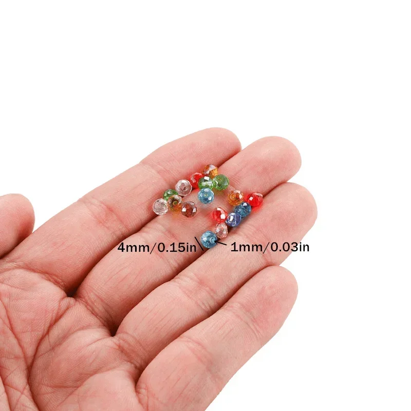 100pcs/Lot 4mm Rondelle Austria Faceted Glass Beads Crystal Beads Loose Spacer Beads For Jewelry Making DIY Bracelet