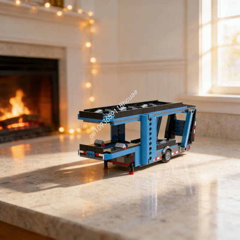 408 Pezzi MOC Rimorchio Corto, Modello di Traffico Urbano, Blocchi da Costruzione, Regalo di Natale, Giocattoli Fai-da-Te, Idea Creativa