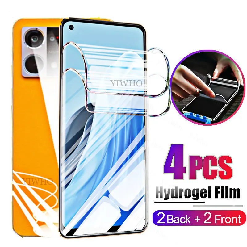 4PCS ป้องกันหน้าจอสำหรับ OPPO Reno7 HD Hydrogel ฟิล์มสำหรับ Reno 7 Pro S E 5G Little 5 Pro Plus 5G ป้องกันฟิล์มป้องกันฟิล์มแก้ว