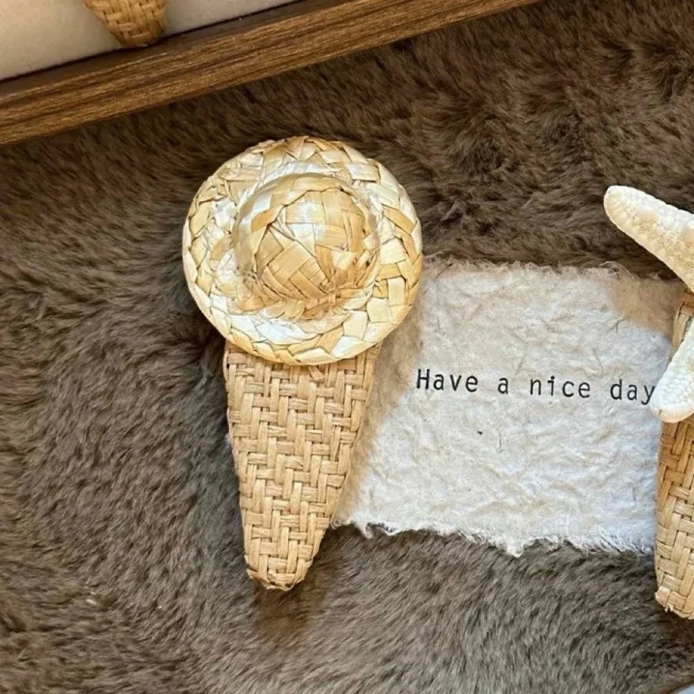 

Модная летняя заколка для волос в виде морской звезды в корейском стиле, соломенная шляпа для отдыха, заколка для волос, милая пляжная заколка в стиле плетения, приморская