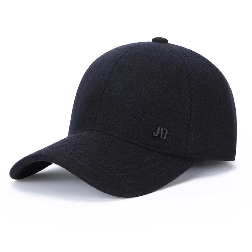 Men Autumn Winter Baseball Cap, Thick Warm Windproof, Fashion Letter Adjustable Peaked Cap, Casual Outdoor Sport Dad Caps