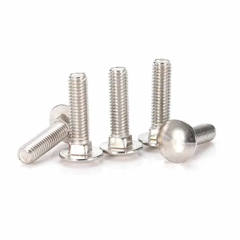 

M6 M8 M10 M12 304 Stainless Steel Truss Round Head Square Neck Carriage Screw Coach Bolt Length: 12 - 120mm Square Neck