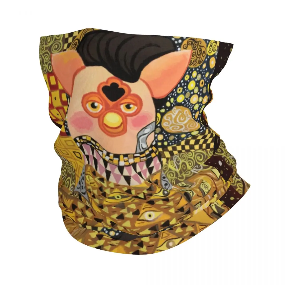 Furbys Woman In Gold Bandana Neck Gaiter Windproof Face Scarf Cover Women Men Headwear Tube Balaclava