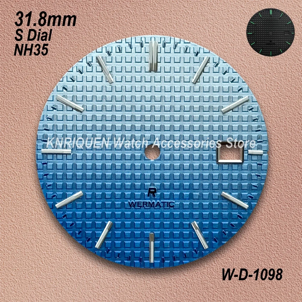 31.8mm S Logo Dial Fit NH35/NH36 Japan Movement Green Luminous New Oak Watch Modification Accessories
