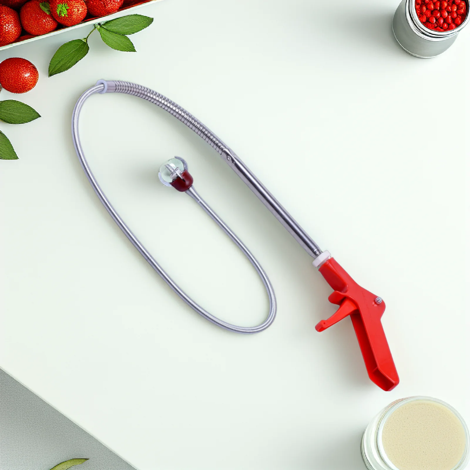 

51 Inch Toilet Snake Clog Remover 6 Foot Red Handle Claw Grabber Tool for Drain Cleaner Sewer Kitchen Bathrooms