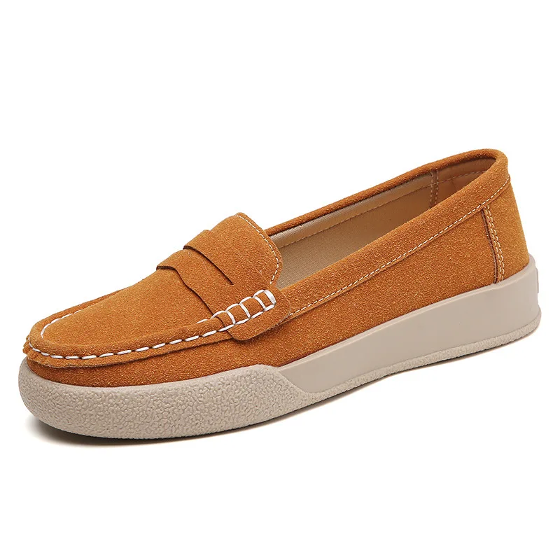 Flat Shoes Women 2023 Autumn Leather Casual Shoes Women's Soft Bottom Comfort Single Shoes Female Walking Shoes
