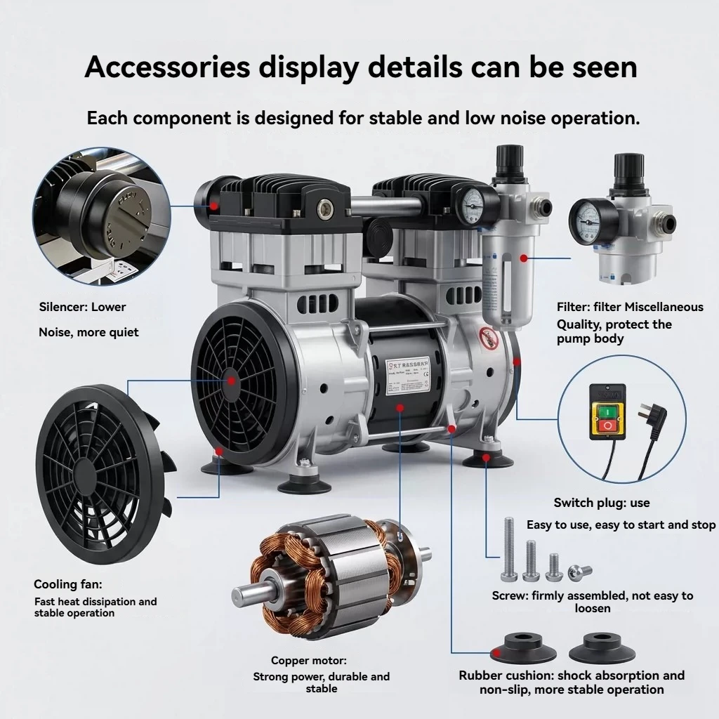 Industrial Small Vacuum Pump, High‑Flow Adjustable Negative Pressure Defoaming Pump