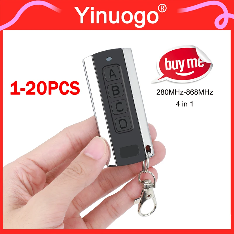 

YNG600 MultiFrequency Gate Remote Control Garage Door Opener Auto Scan 280MHz-868MHz 433.92MHz Variable Code Hand Transmitter