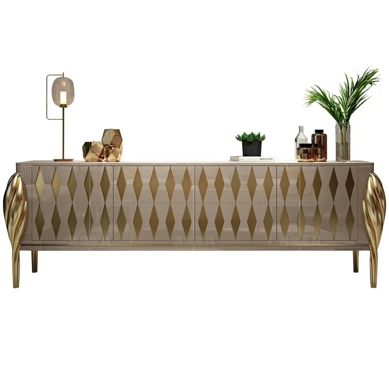 

Light Luxury Modern Simple TV Cabinet Small Apartment Paint Craft Hong Kong Floor Cabinet American High Living Room