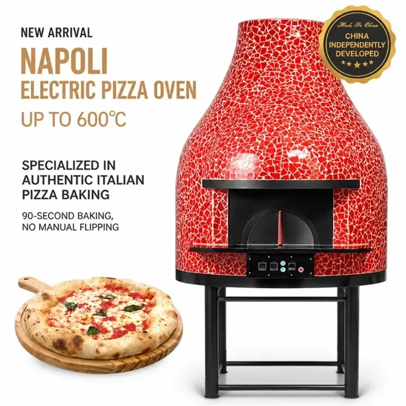 for KMEP-1500HY Electric Pizza Oven 600C Volcanic Stone Commercial Bakery Oven Zero Emission 90s Fast Baking Eco Friendly