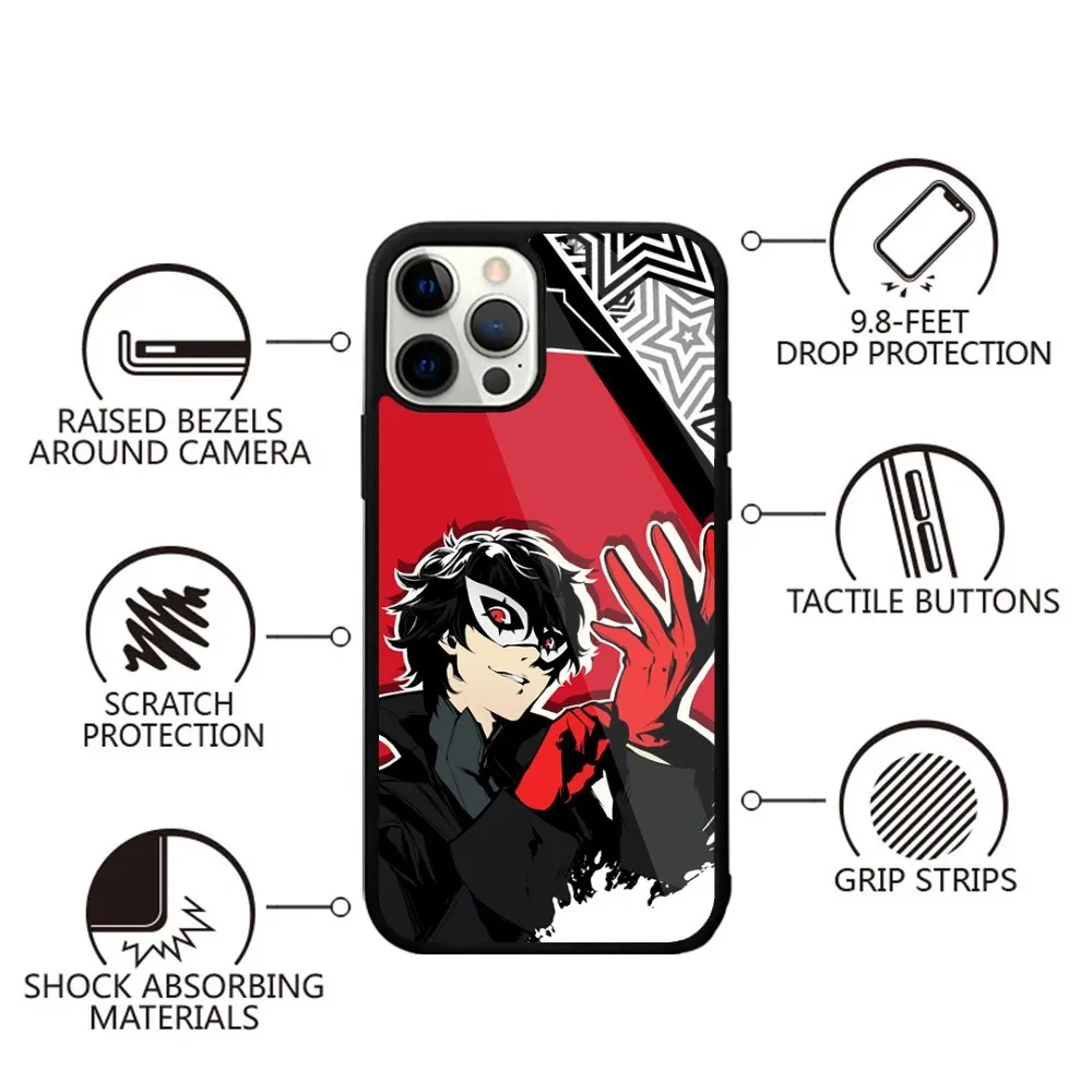 Game P5 P-Persona 5 Phone Case Strong Magnetic For IPhone 16,15,14,13,Pro,Max,Plus,11,12,Mini For Magsafe Wireless Charging