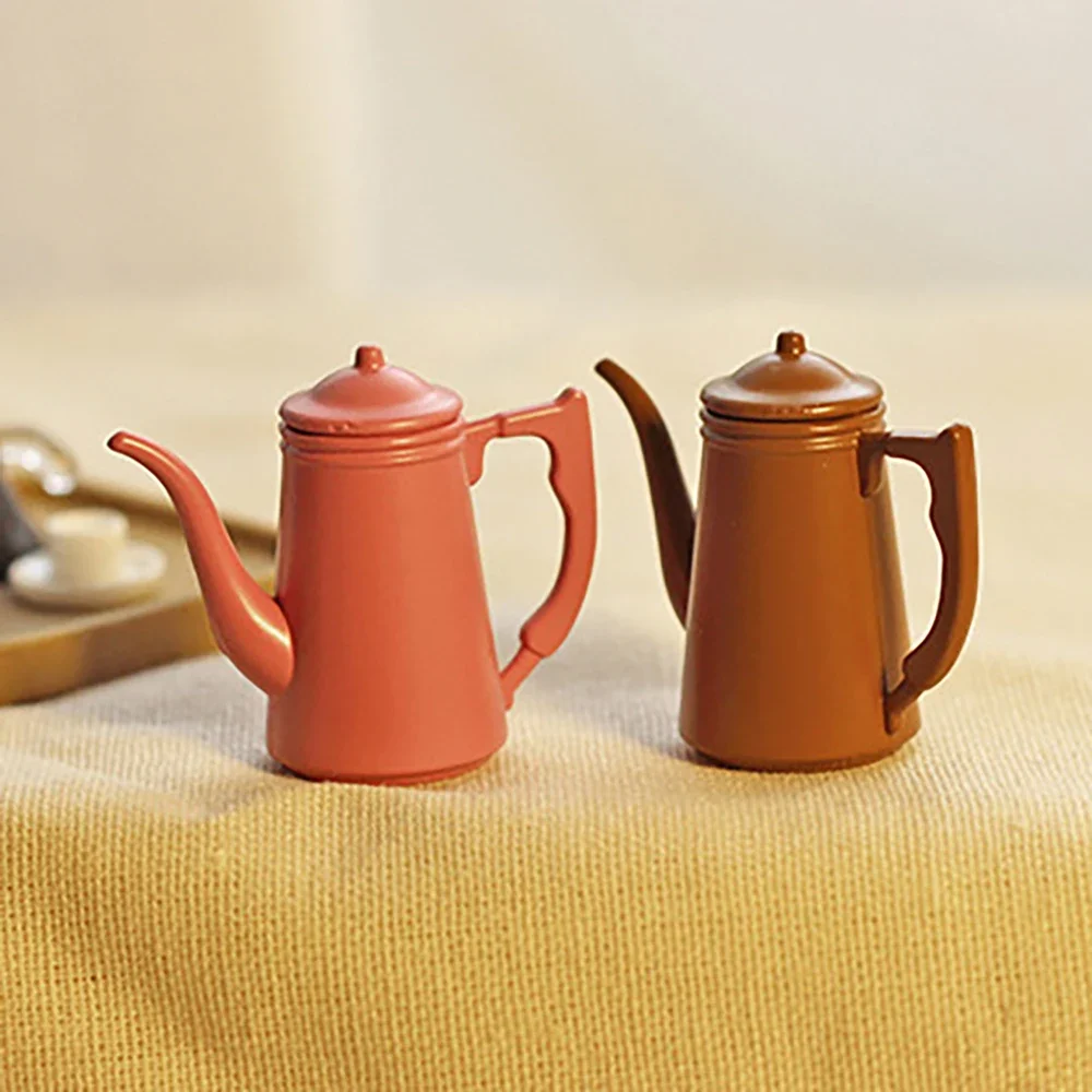 Accesorios en miniatura para casa de muñecas, Mini tetera de aleación, modelo de tetera, juguetes para decoración de casa de muñecas, 1/12