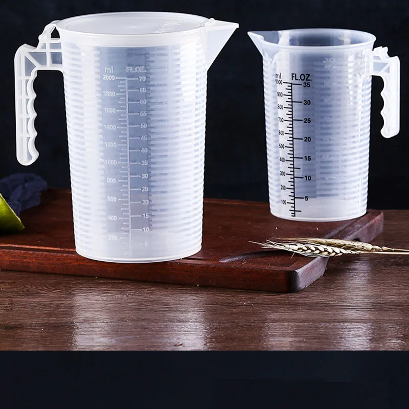 Dual Scale Large Capacity 100~5000ML Plastic Measuring Cup With Lid Milk Syrup Plastic Transparent PP Measure Cup