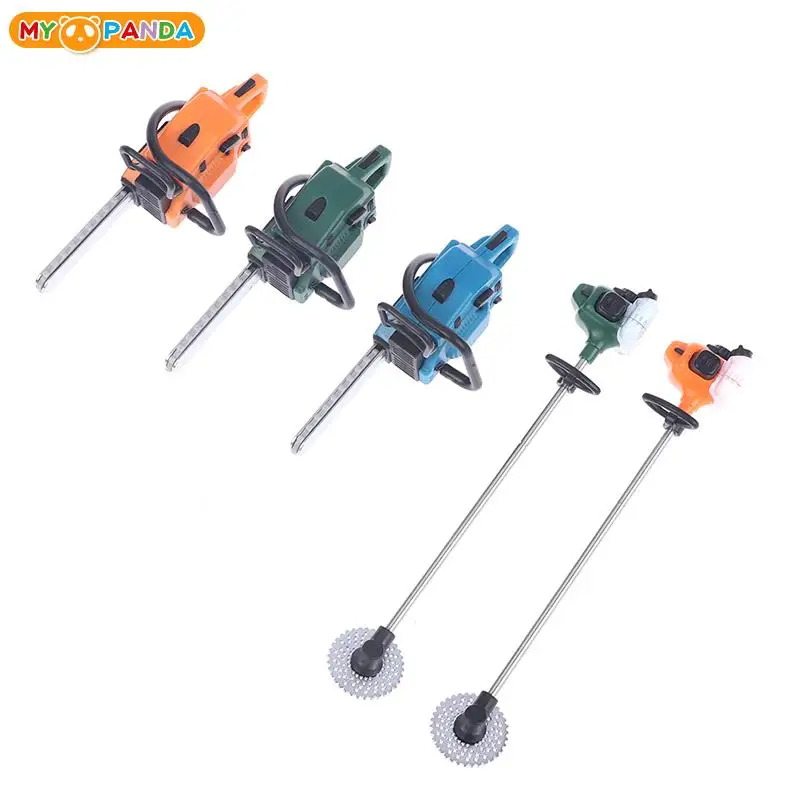 1Pc Simulation Repair Tool Saw 1:12 Dolls Houses Miniature chain Saw or Lawn Mower Furniture Home Garden Decor Accessories