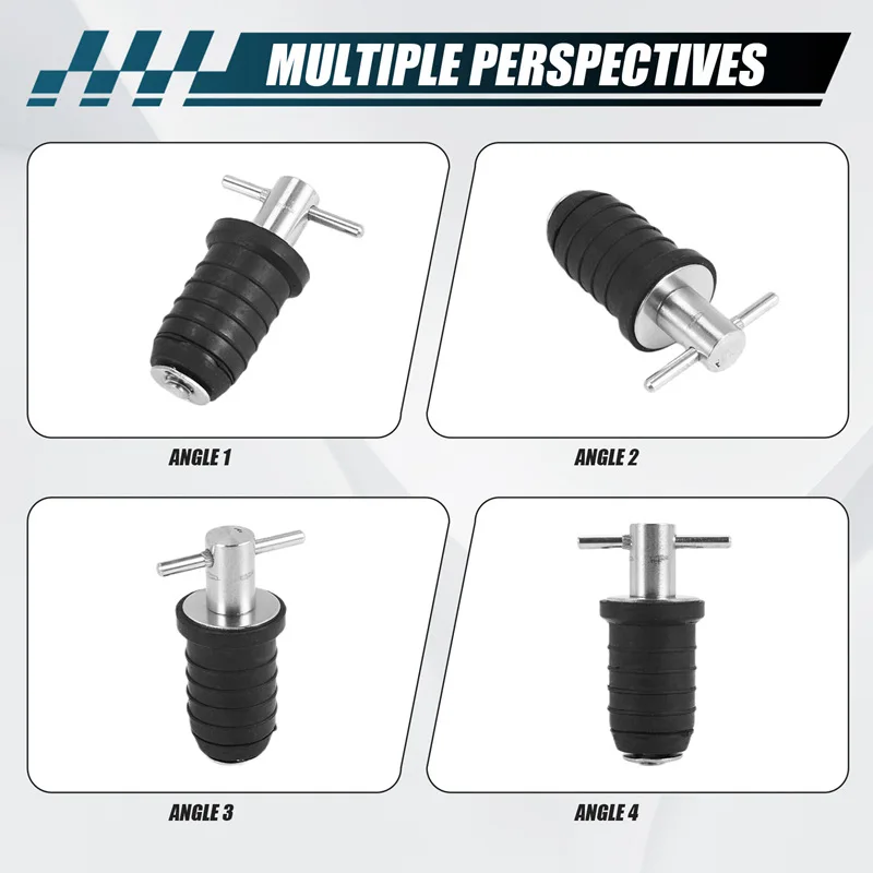 A28F-해양 보트 배수 플러그 T-핸들 나사 조정 가능한 고무 데크 배수 플러그