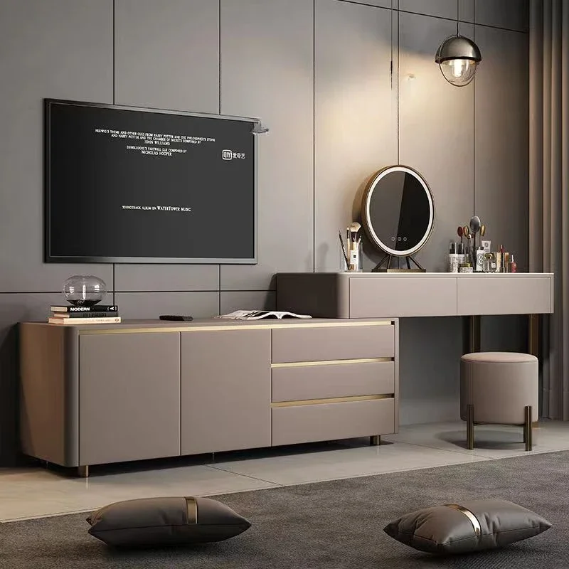 

Luxury Bedroom Drawer with Mirror Armable Dressing Table Room Decor Organization Nordic Classic Multifunctional Design Coiffeuse