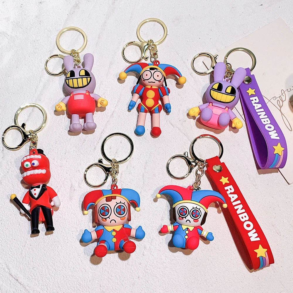 Magical Digital Circus Pomni Jax Silicone Cartoon Keychain Toy Theater Rabbit Doll Filling Toy Children's Christmas Gift