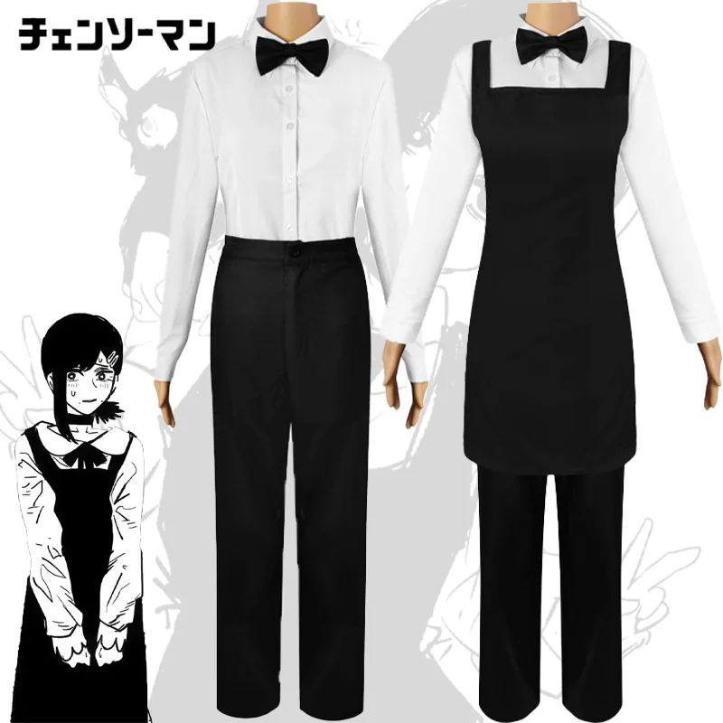 

Anime Chainsaw Man Higashiyama Kobeni Cosplay Costume Black Waiter Uniform Suit Halloween Party Comic Con for Adult Women Outfit