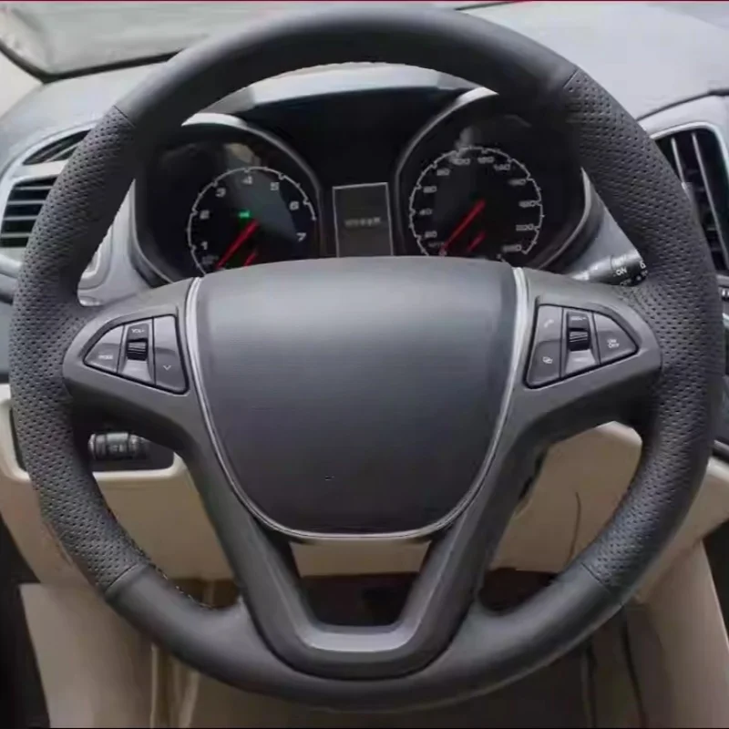 

Кожаный чехол на руль автомобиля из микрофибры для Chery Tiggo 5 2013 2014 2015 2016, чехол на ручку, аксессуары для интерьера автомобиля