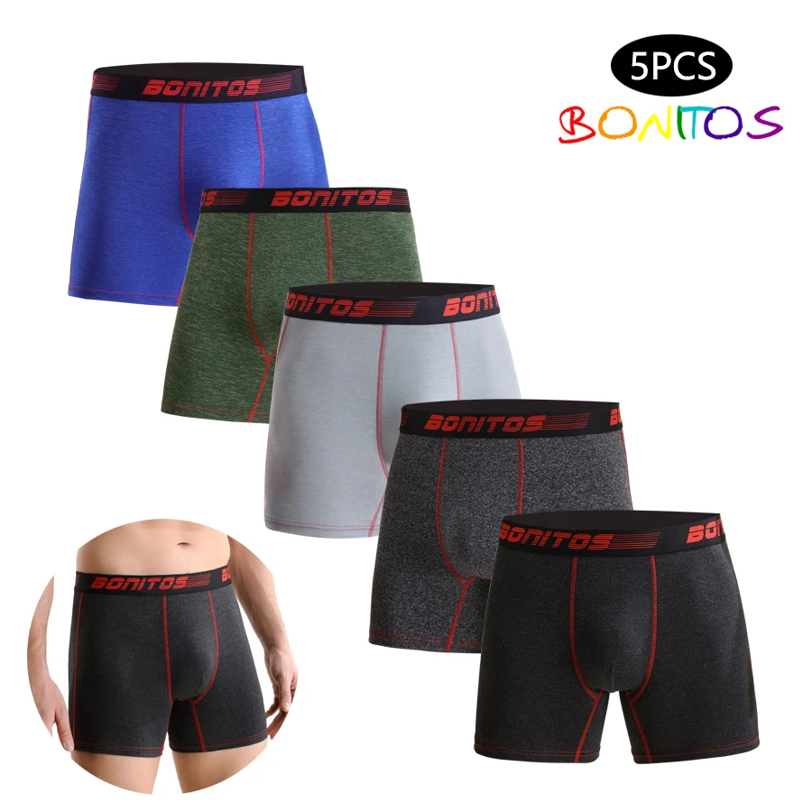 5pcs Men\'s panties sexy boxers underwear for man boxer shorts polyester Mens square underpants brand male boxershorts