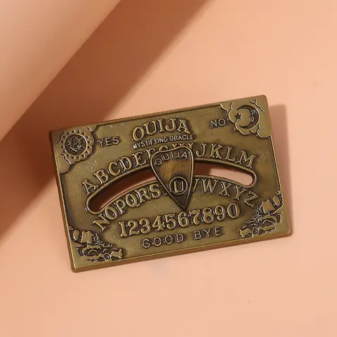Vintage Ouija Board Digital Slideable Brooch Pins Yes Or No Sun And Moon Bronze Brooches Lapel Badges Punk Gothic Jewelry Gift