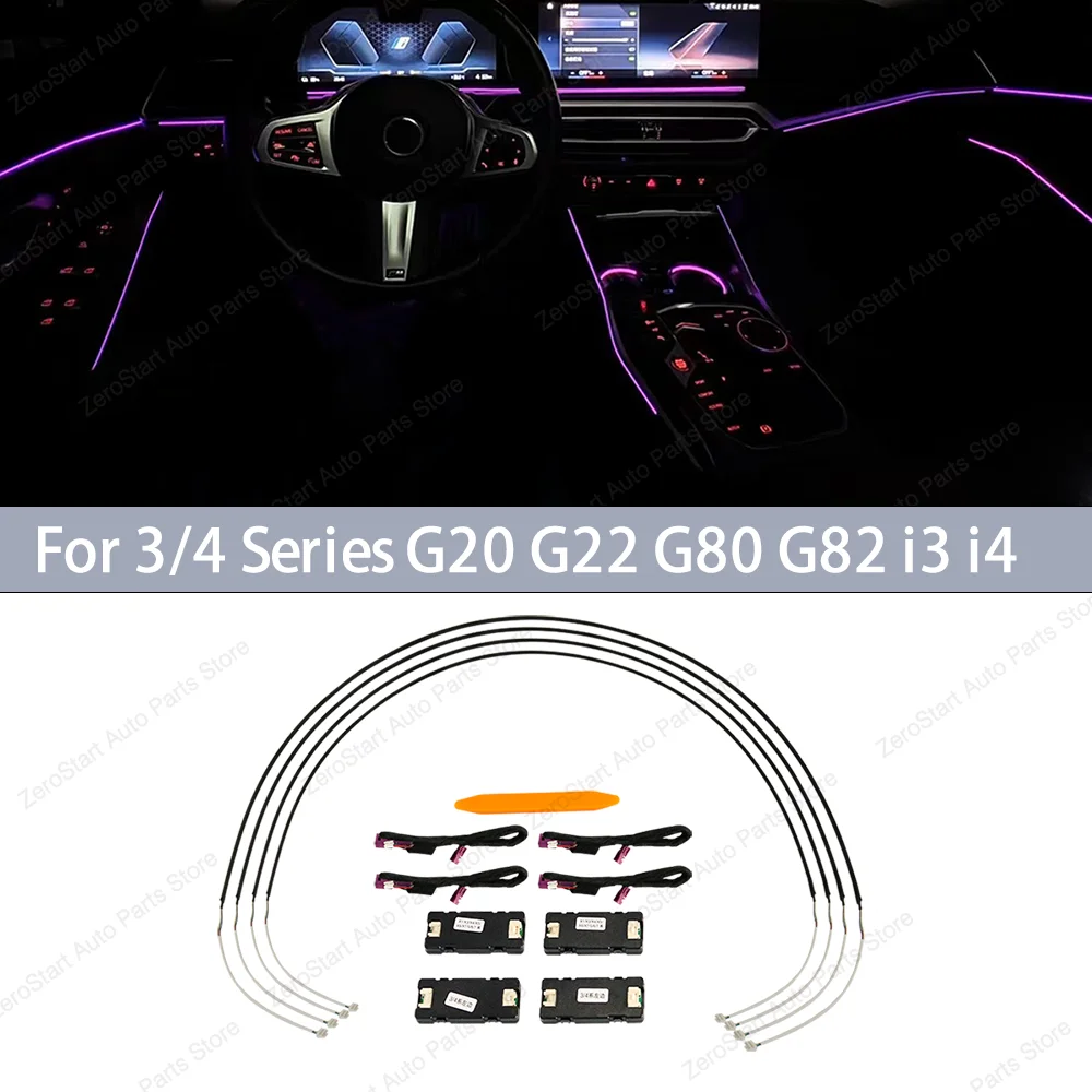 

For BMW G20 G21 G22 G26 G80 G82 M3 M4 New 2/3/4 Series 11 Colour Car LED Door Ambient Lights Auto Interior Decorative Lamp Refit