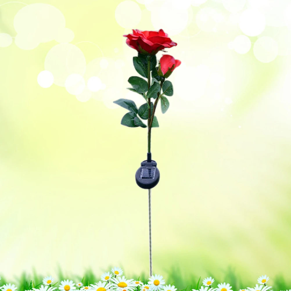 

2 Heads Landscape Romantic Rose Shape Outdoor Garden Pathway Lighting Outdoor Lamp Decor Waterproof