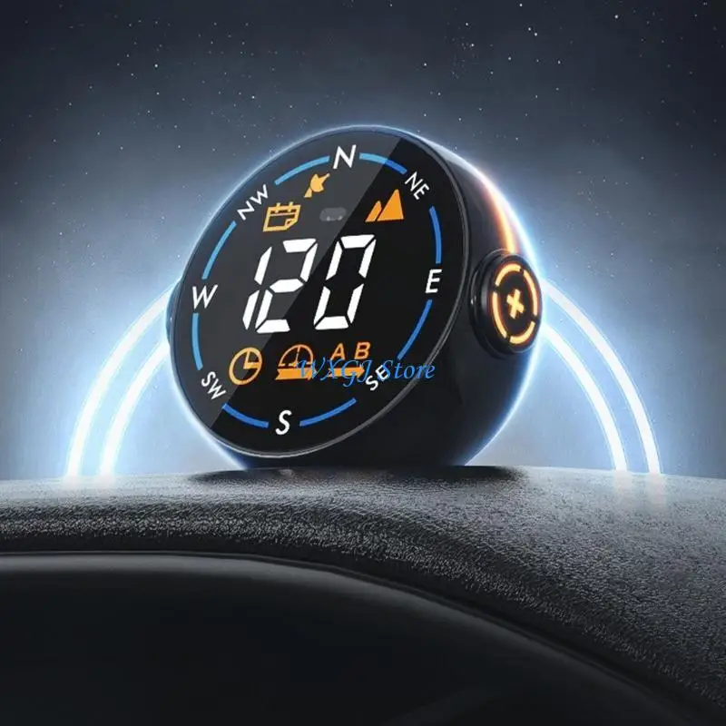 

37JE Speedometer HUD Digital Speed Meter KMH MPH Head Up Display Universal for Car Truck, USB Cable Plug & Plays