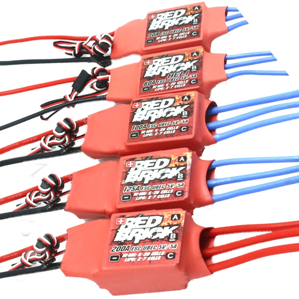 Red Brick  Brushless  Electronic Speed Controller 200A125A 100A 80A 70A 50A ESC 5V/5A 5V/3A  BEC for Ship model parts