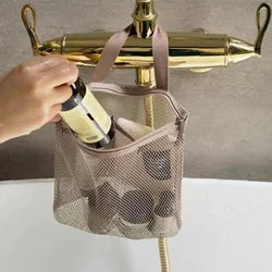 Bolsa de cosméticos con cordón de malla de gran capacidad, organizador de artículos de tocador, accesorios de ducha corporal, bolsas de almacenamiento, bolsos de viaje, bolsa de natación, 1 unidad