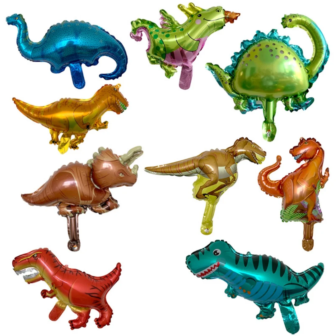 10 pcs mini Dinosaur foil balloon boys animal balloons childrens dinosaur birthday party jurassic decorations balloon