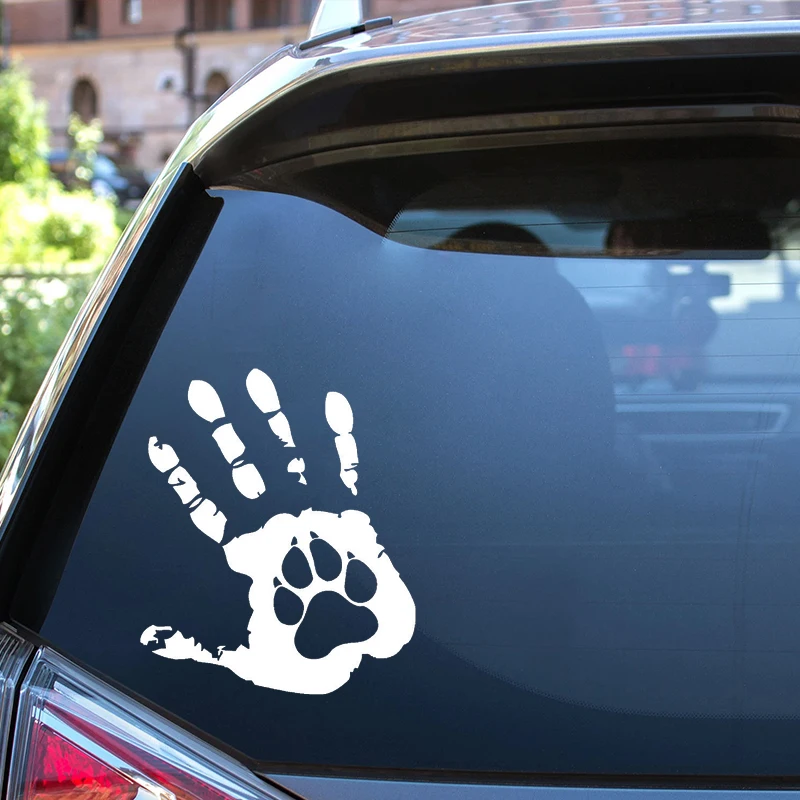 Y262# Die-Cut Vinyl Decal Dog Paws and Palms Car Sticker Waterproof Auto Decors on Car Body Bumper Rear Window Laptop