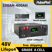 48V 200AH 150AH 100AH LiFePO4 Battery Pack 51.2V 10KW Lithium Solar Battery Rechargeable Battery 6000+ Cycles For Home Storage