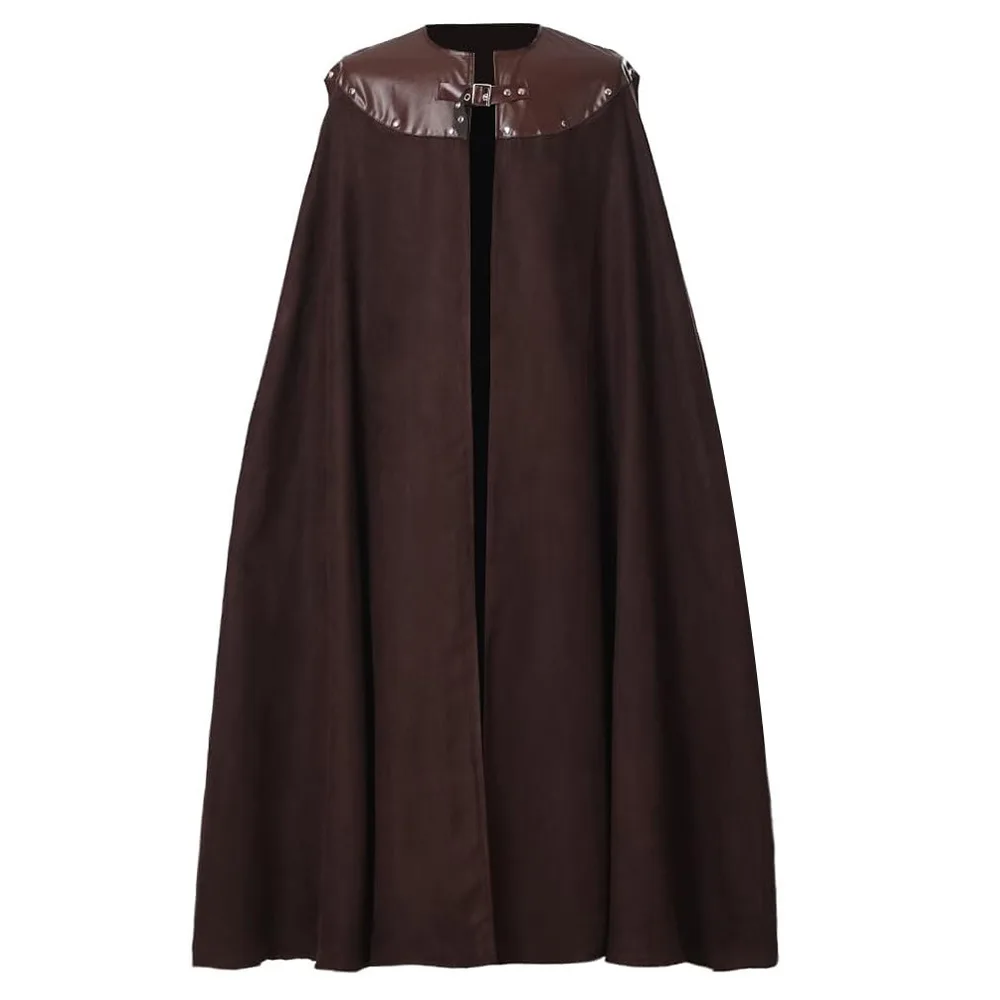 

Средневековый боевой рыцарь, костюм на Хэллоуин с кожаным воротником, плащ, женская этническая сценическая одежда, традиционный китайский костюм Тан