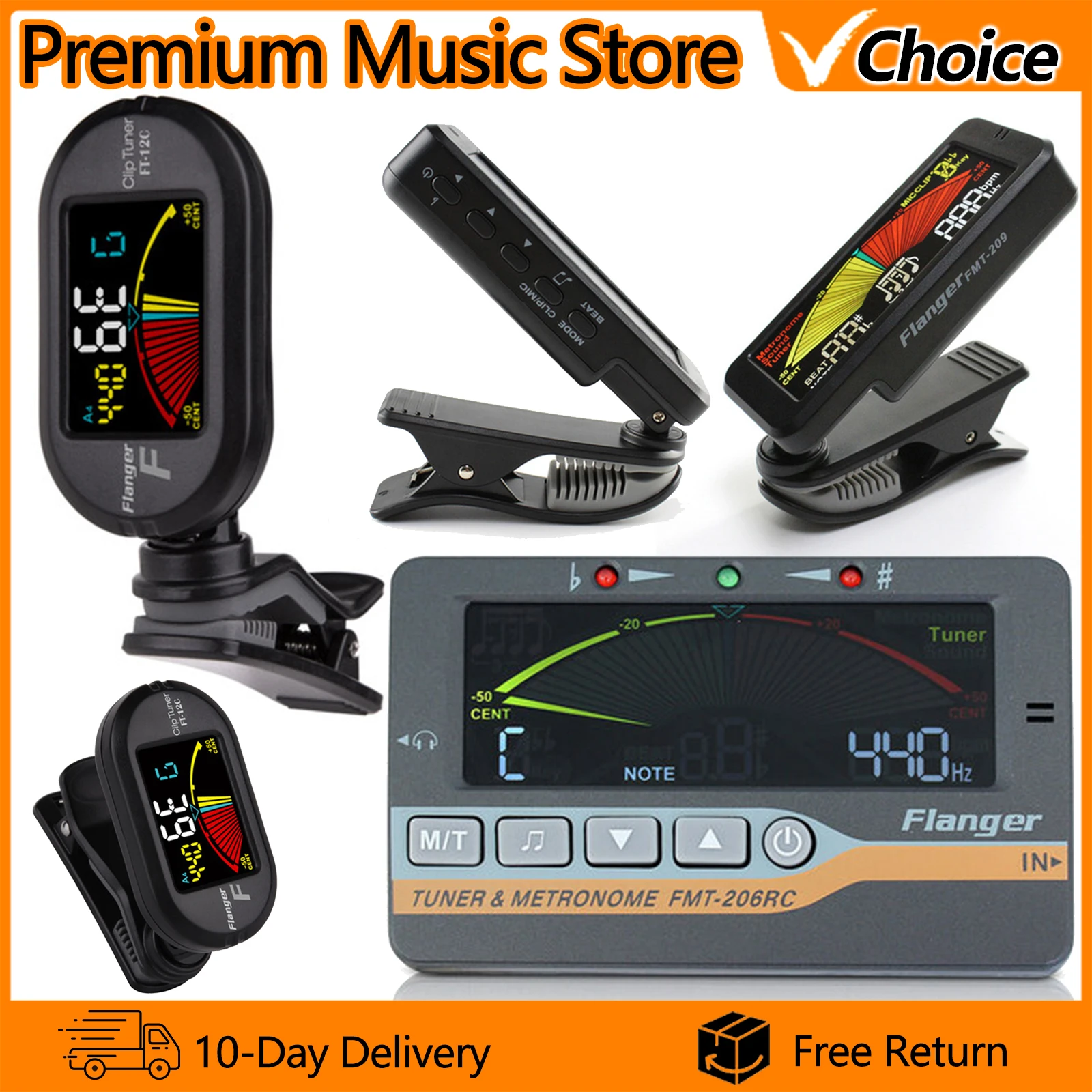 فلانجر موالف الغيتار معاير شاشة ملونة موالف لوني ل Dodecatonic الغيتار باس القيثارة الكمان الغيتار الملحقات