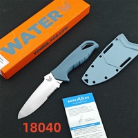 BM Undercurrent 18040 Portable Fixed Knife D2 Blade Blue Nylon Fiber Handle Outdoor Tactical Knife Camping Hunting EDC Multitool